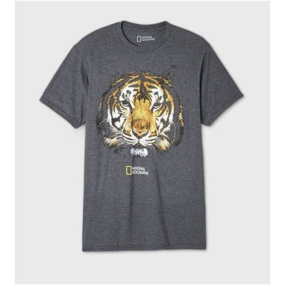 National Geographic Men's Big Cat Graphic Tee Charcoal Gray XXL - Picture 2 of 3